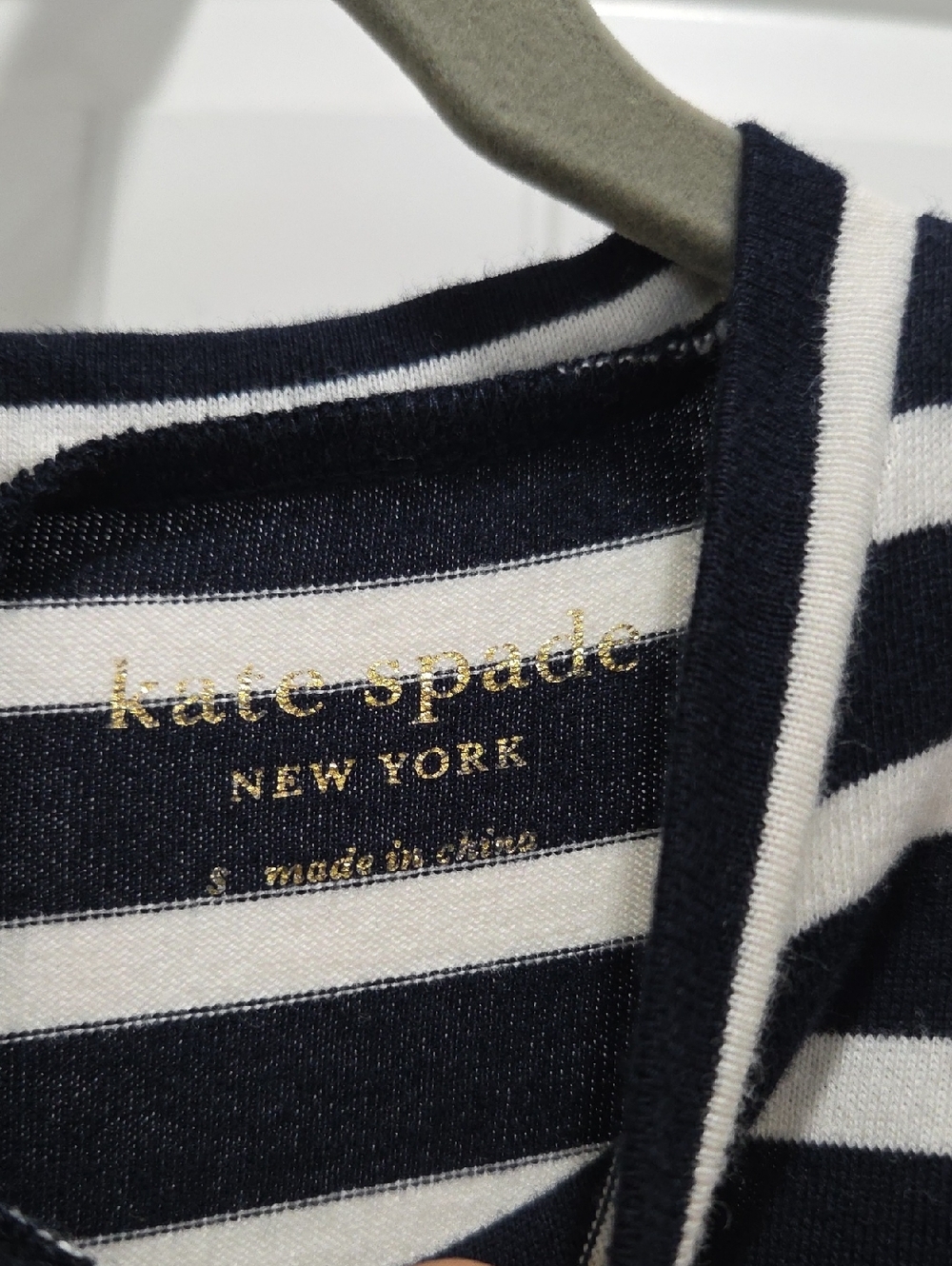 Kate Spade 100% Cotton Stripe Zip- Back Knit Dress, Small - Picture 8 of 10